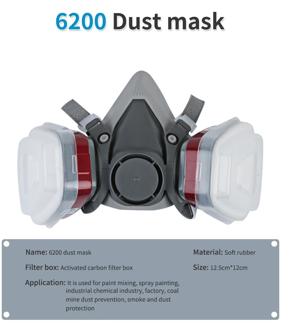 Original Reusable Respirator Half Face Cover Gas Mask With Fog-proof