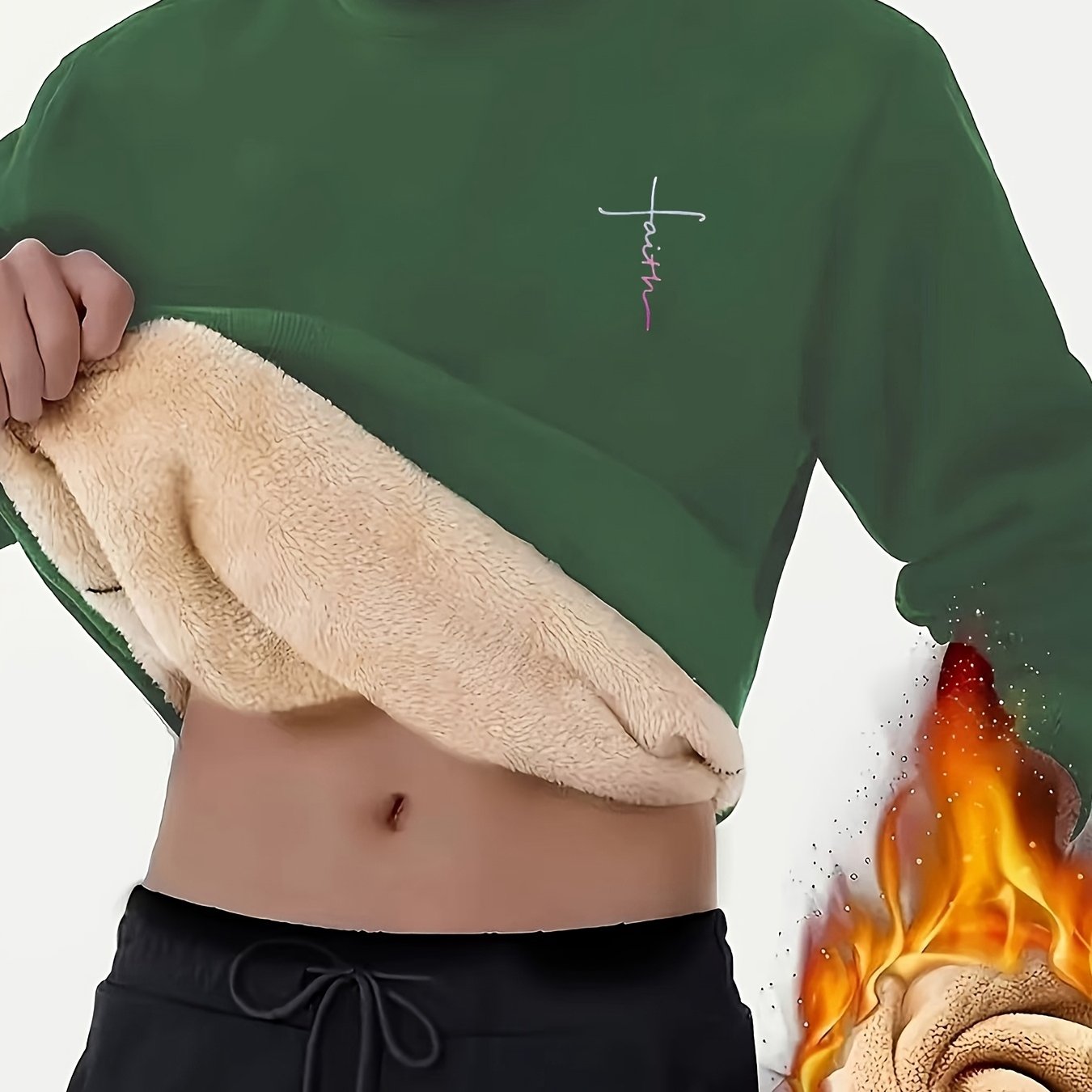 Casual Warm Fleece Lined Sweatshirt For Men