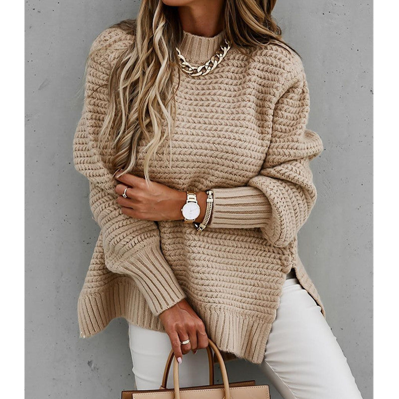 Beautiful Drawstring Side Slit Knit Sweater