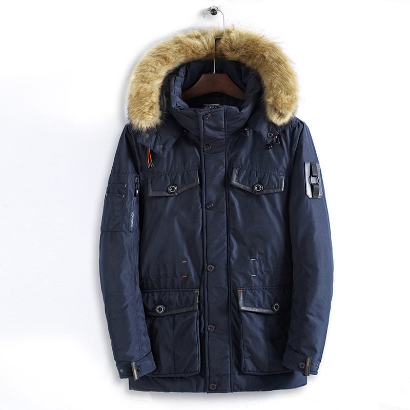 Men Winter Long Cotton Jacket Warm Clothing - A Trust Market