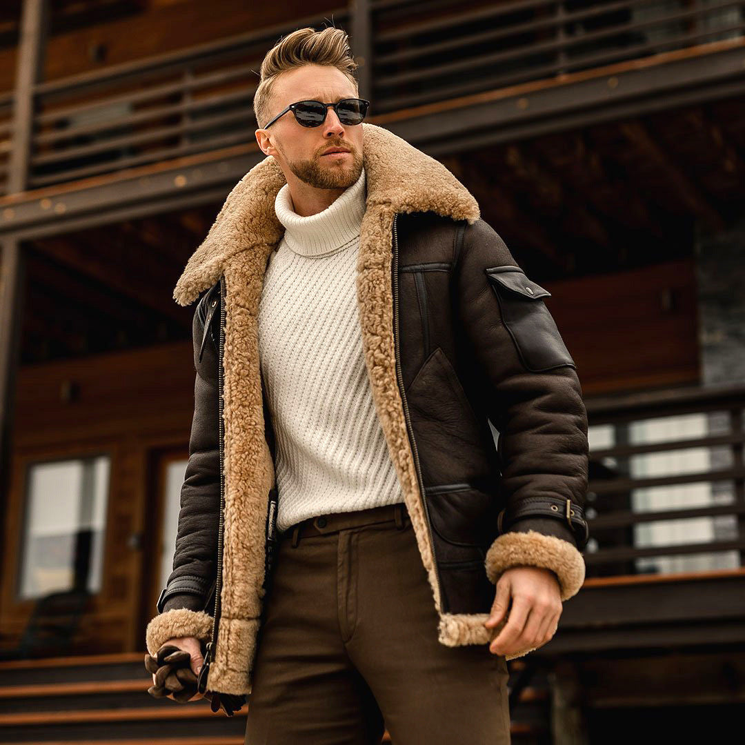 Wonderful Warm Fur Collar Jacket for Mens - A Trust Market