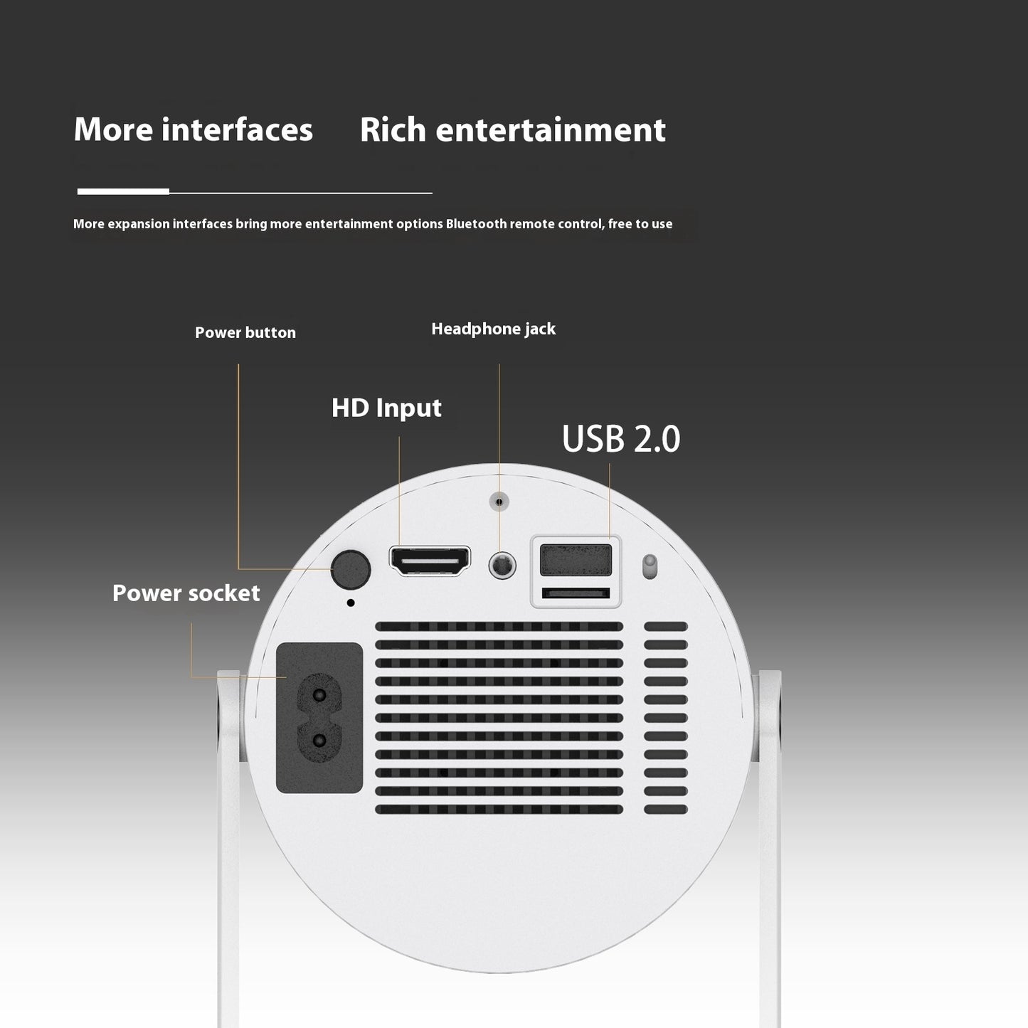Portable Video Projector For Home With 180º Projection Angle