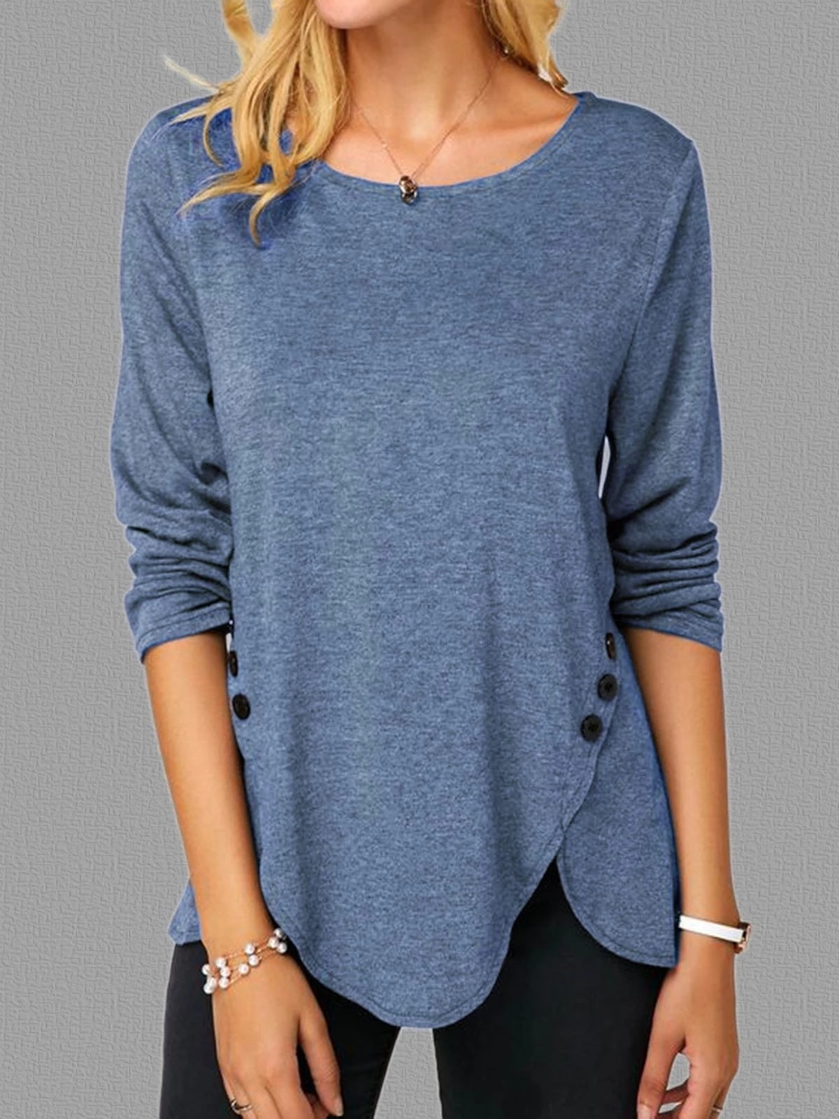 Beautiful Long Sleeve Round Neck T-shirt