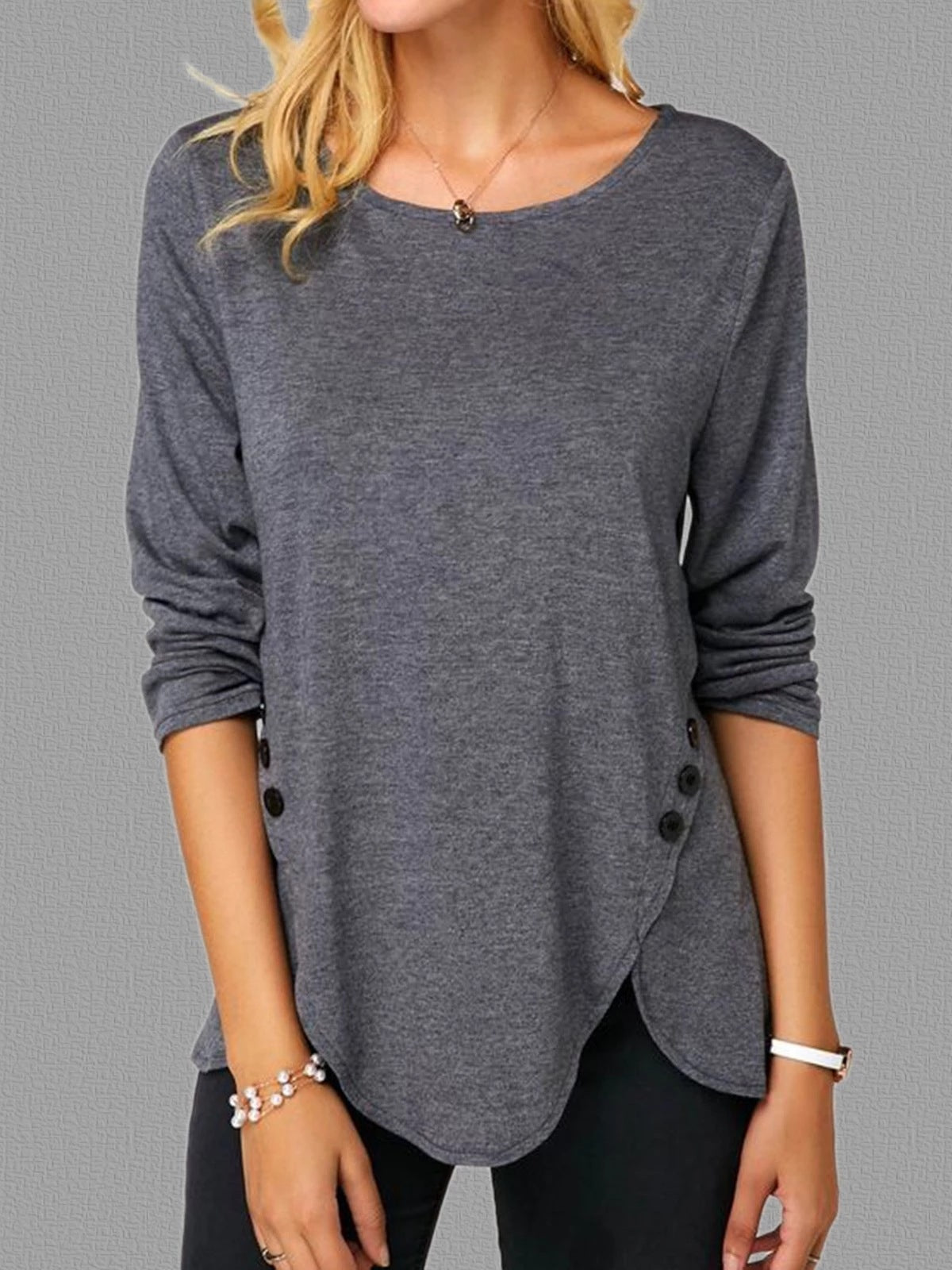 Beautiful Long Sleeve Round Neck T-shirt