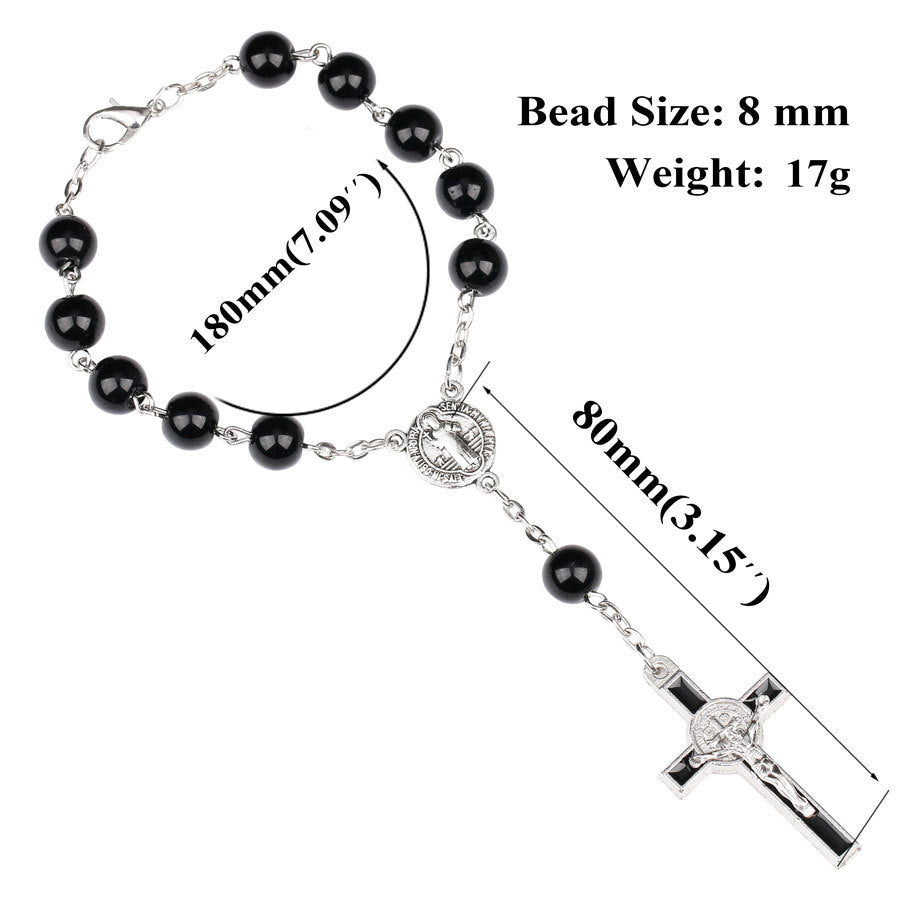 Catholic Rosary Bracelet With Dripping Cross Connector 📿