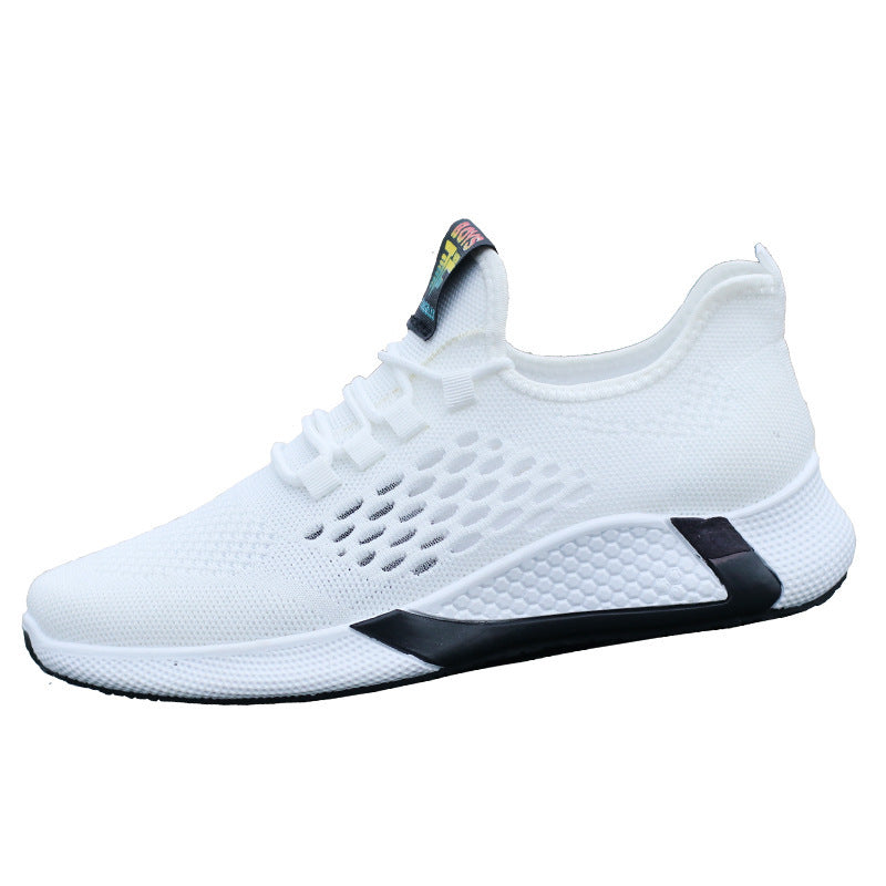 New Sports Shoes Men's Breathable Casual Mesh Shoes Comfort Increase Lace-up Non-slip Low-top Running Shoes - A Trust Market