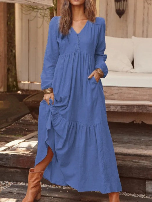 Wonderful Casual Long-sleeved Dress ๐