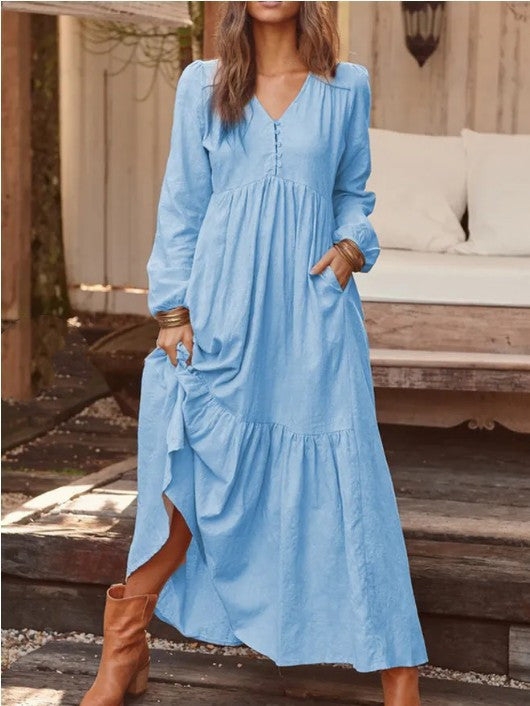 Wonderful Casual Long-sleeved Dress ๐