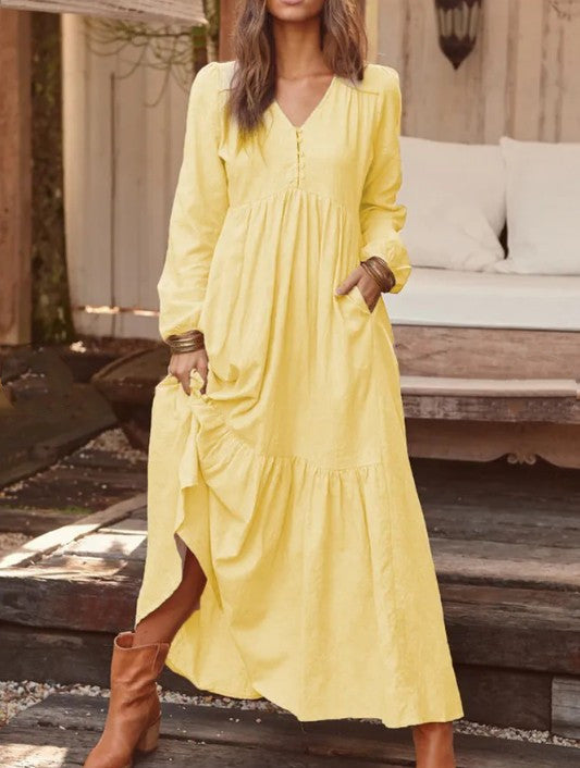 Wonderful Casual Long-sleeved Dress ๐
