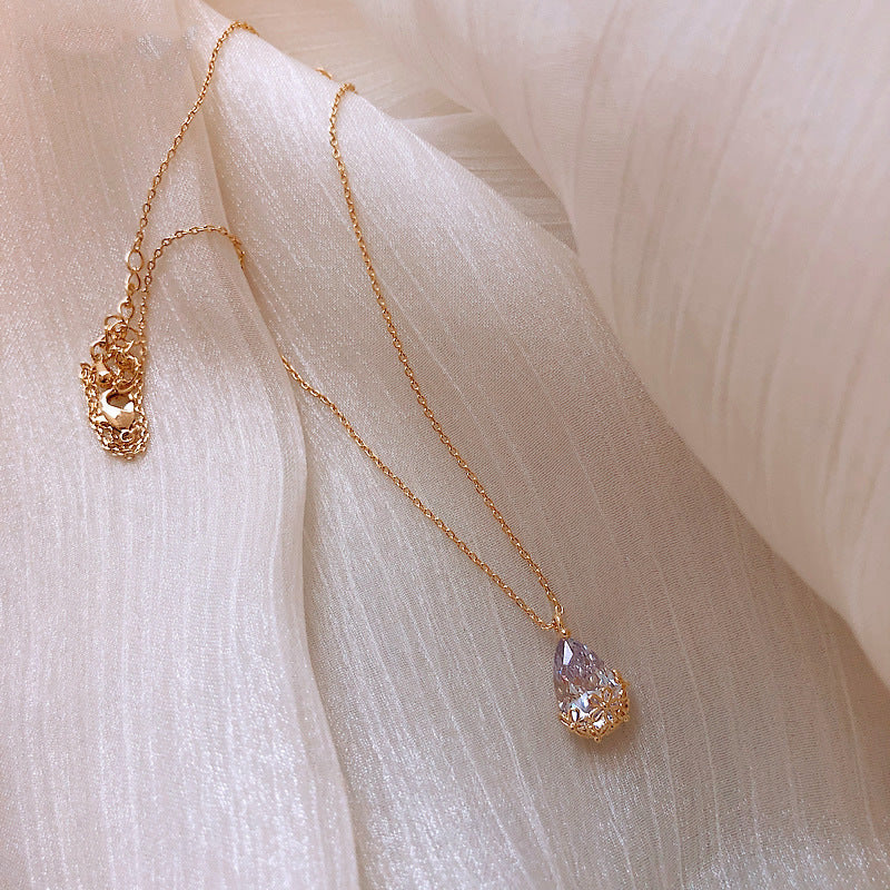 Crystal Water Drop Pendant Necklace Women - A Trust Market