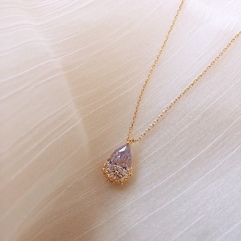 Crystal Water Drop Pendant Necklace Women - A Trust Market
