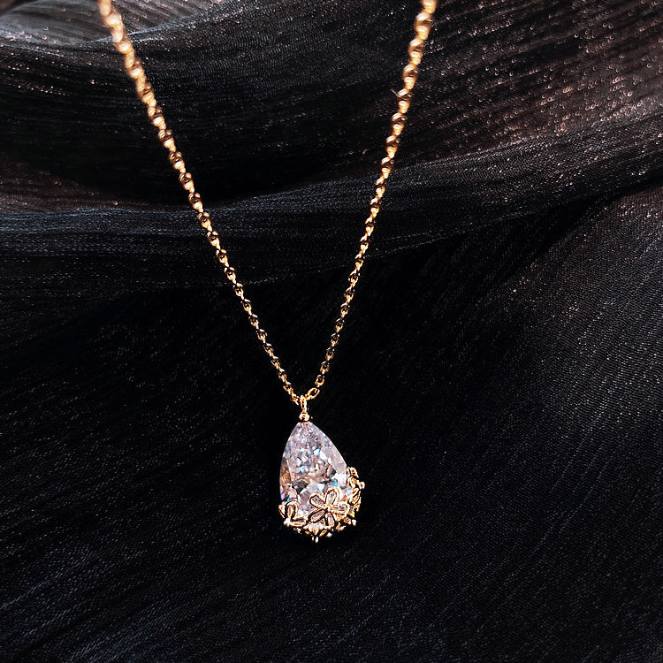 Crystal Water Drop Pendant Necklace Women - A Trust Market