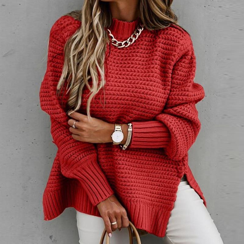 Beautiful Drawstring Side Slit Knit Sweater