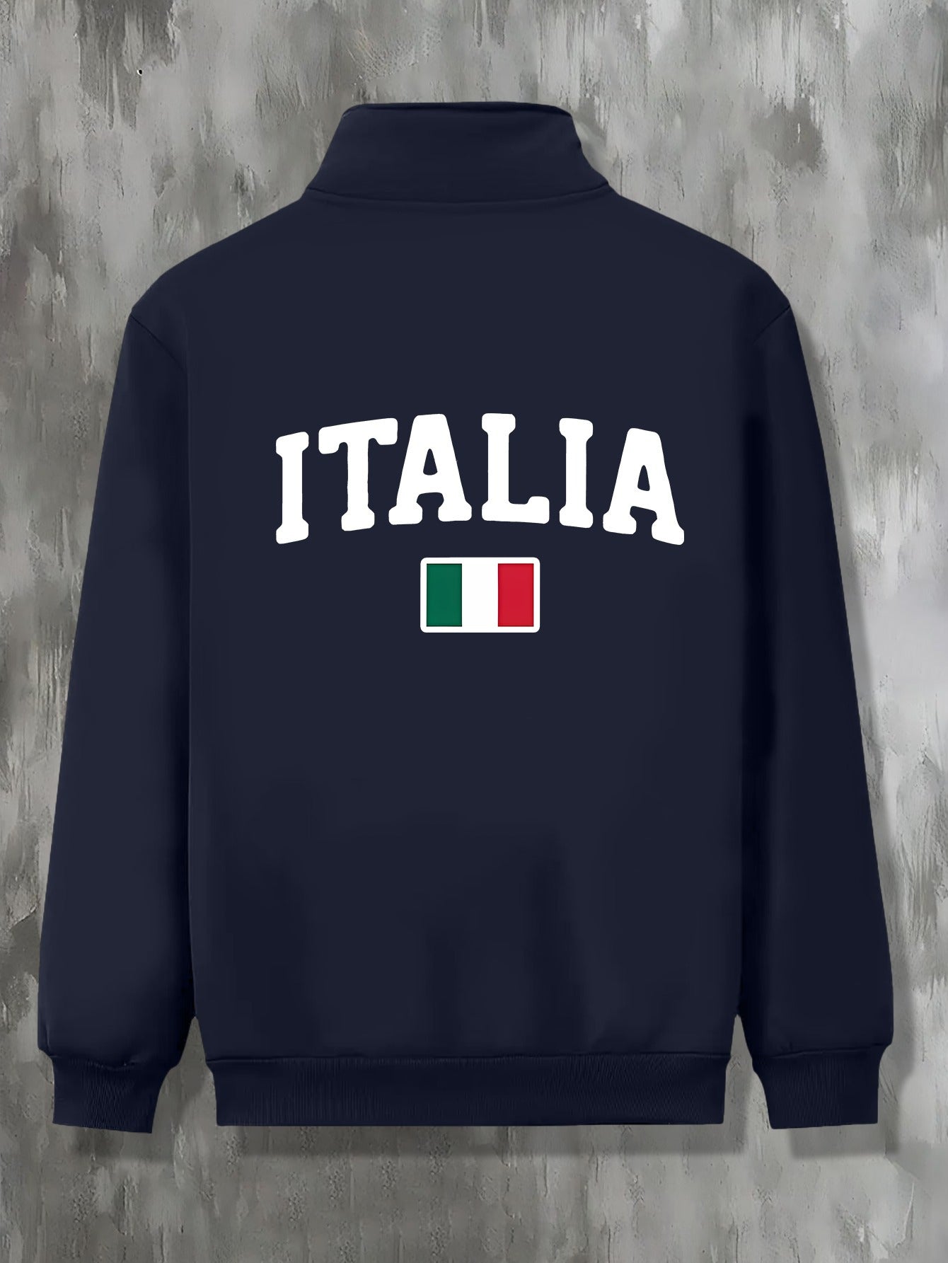 ITALIA Zip-up Long Sleeve Jacket With Pockets For Men