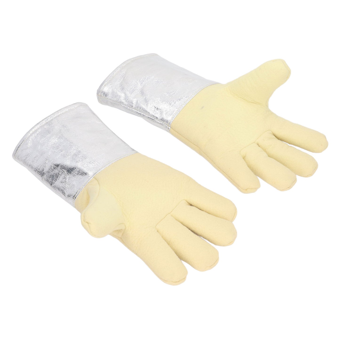 1 Pair Aluminum Foil Gloves High Temp Resistance for Fire Fighting