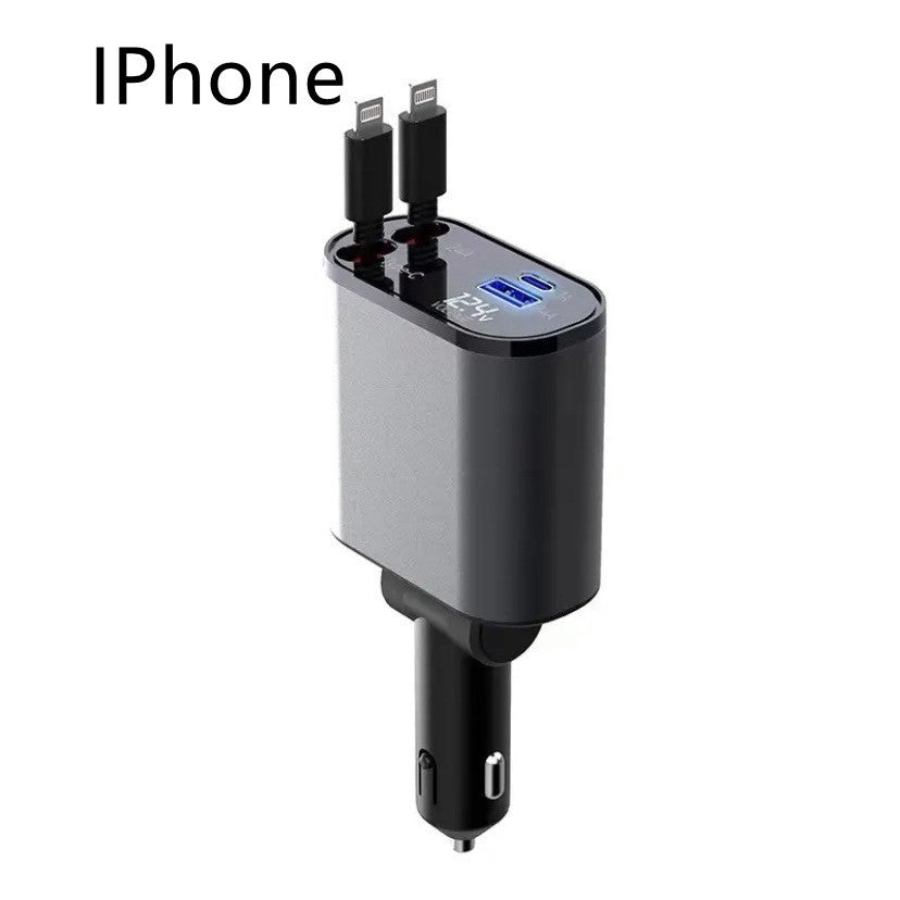 Great Super Fast Car Charger 100W With USB And TYPE-C Adapter