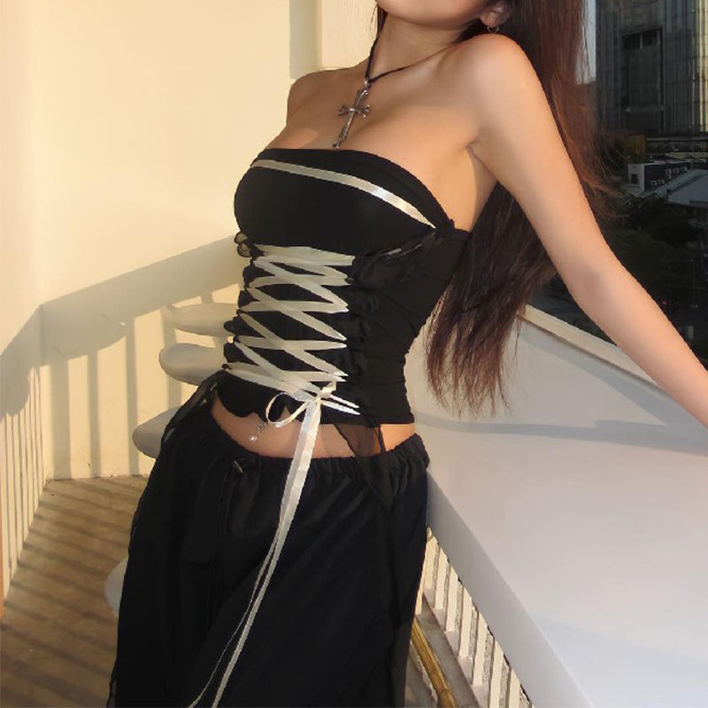 Fashion Lace-up Tube For Womens
