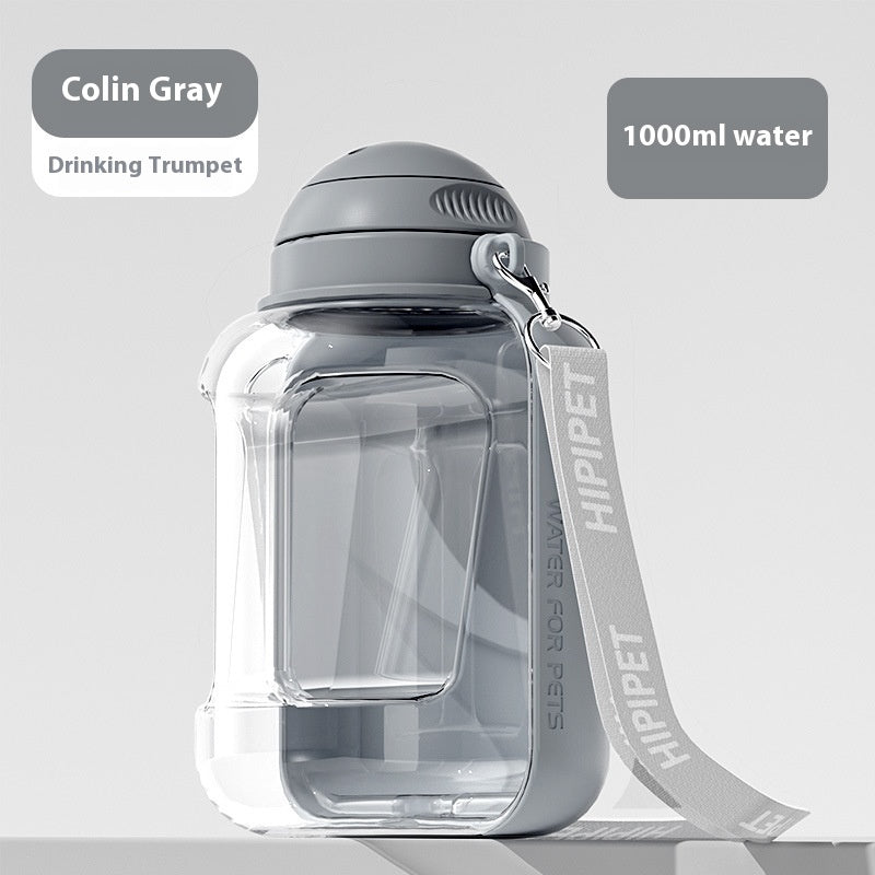 2 In 1 Portable Pets Drinking Pot With Food Integrated Bowl