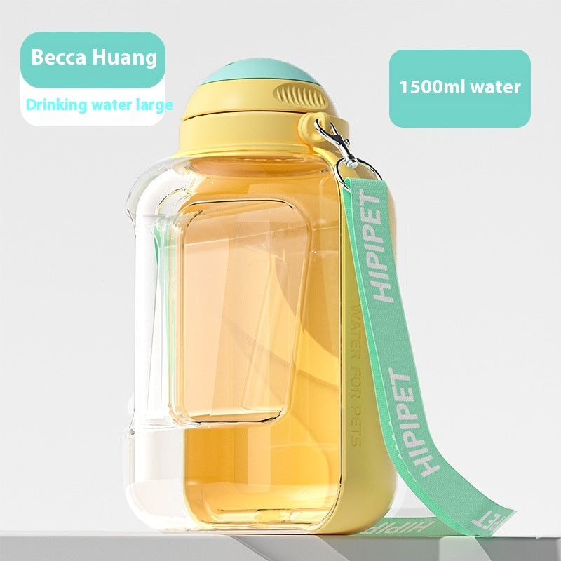 2 In 1 Portable Pets Drinking Pot With Food Integrated Bowl