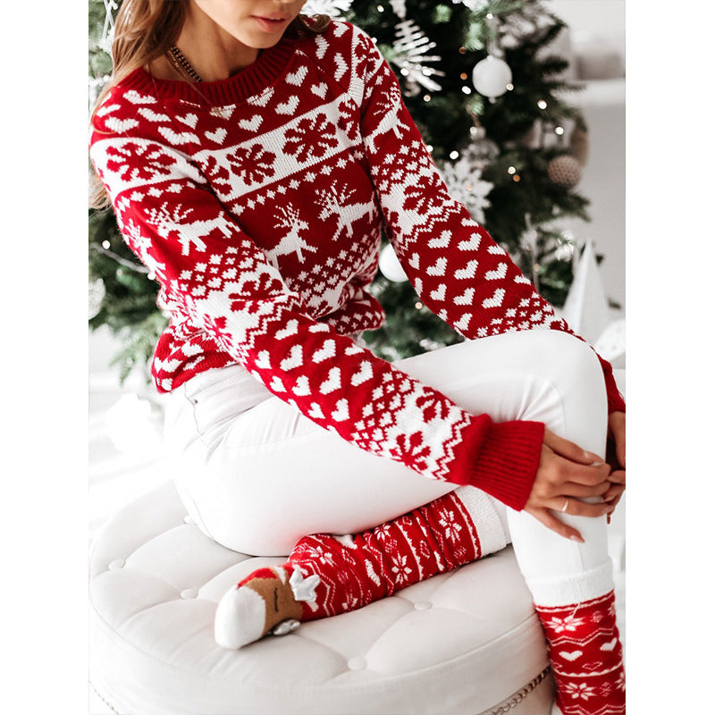 Wonderful Christmas Elk Long Sleeve Knitted Sweater