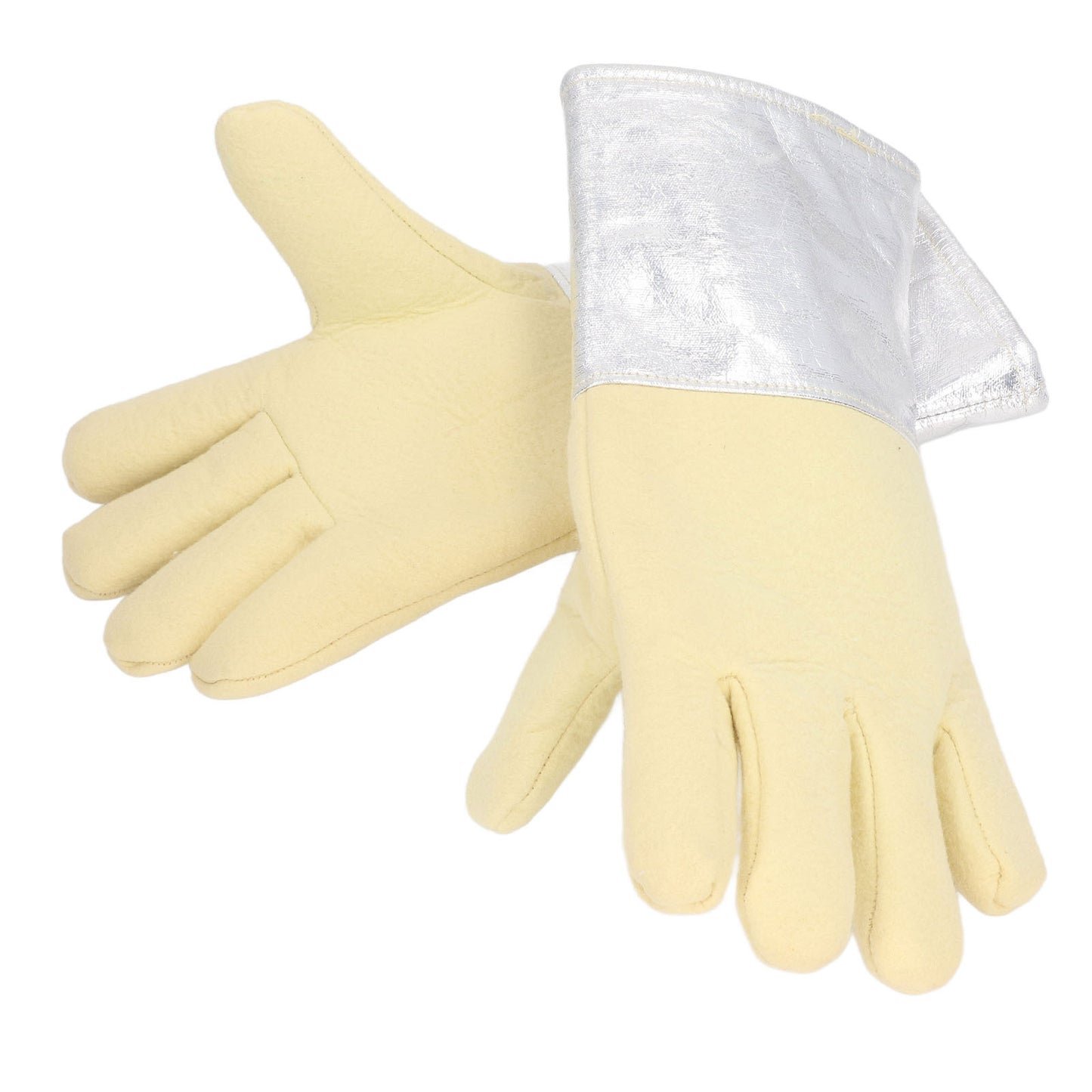 1 Pair Aluminum Foil Gloves High Temp Resistance for Fire Fighting