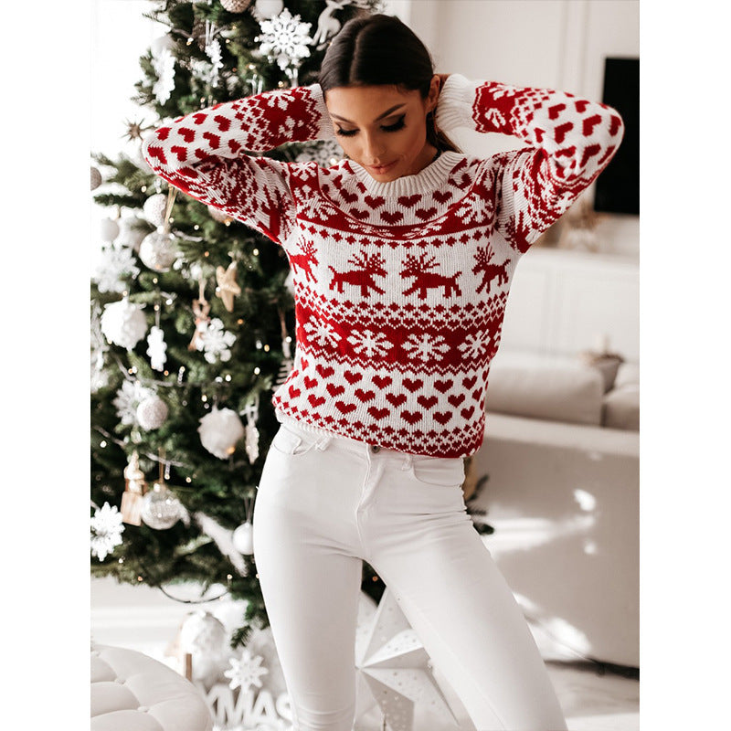 Wonderful Christmas Elk Long Sleeve Knitted Sweater