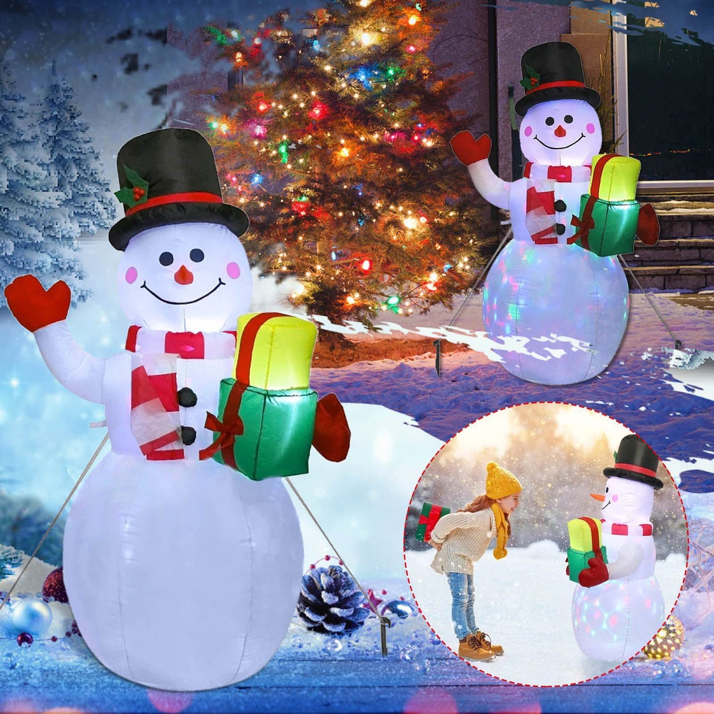 Inflatable Christmas LED Lights For Garden Decor