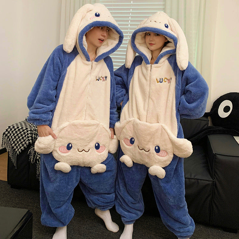 Cute Jumpsuit Homewear Couple One-piece Pajamas