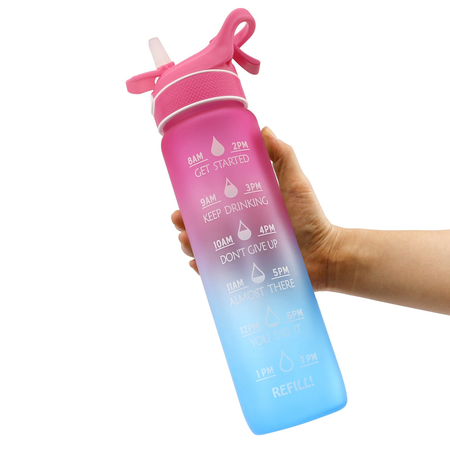 Water Bottle Scrub Bounce Cover Straw Space Cup Sports Water Bottle - A Trust Market