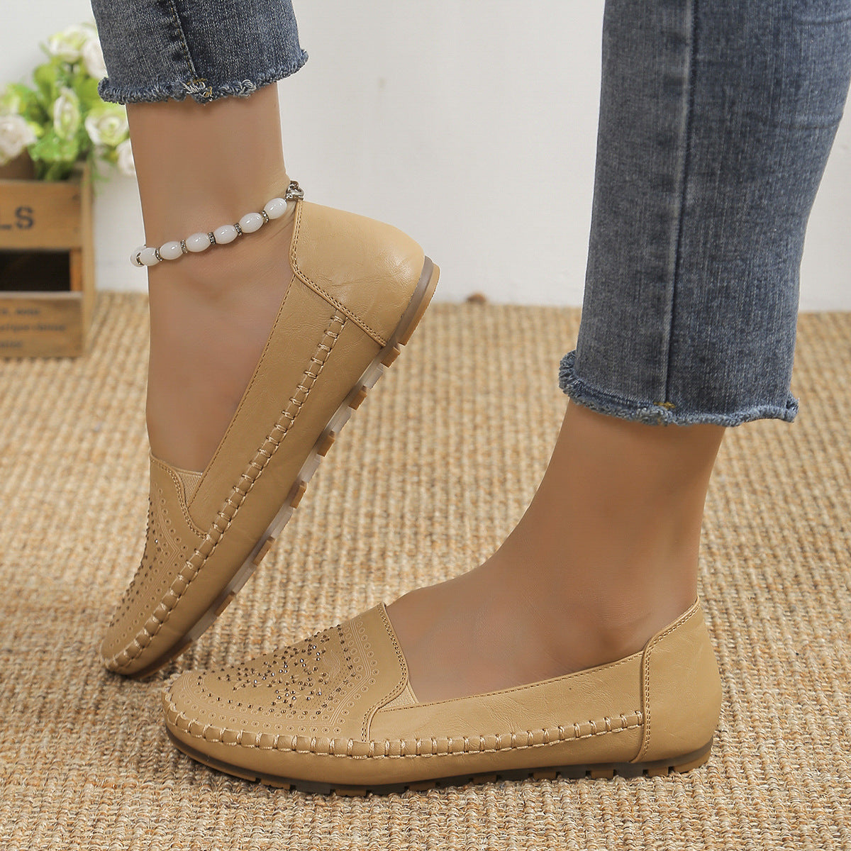 Handmade Casual Stitching Gommino Shoes for Women - A Trust Market