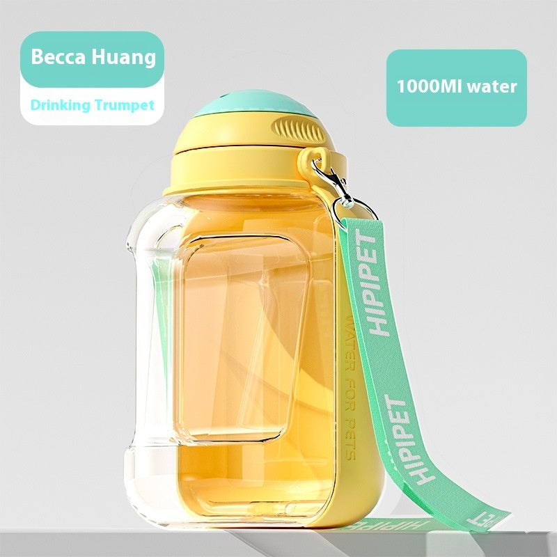 2 In 1 Portable Pets Drinking Pot With Food Integrated Bowl
