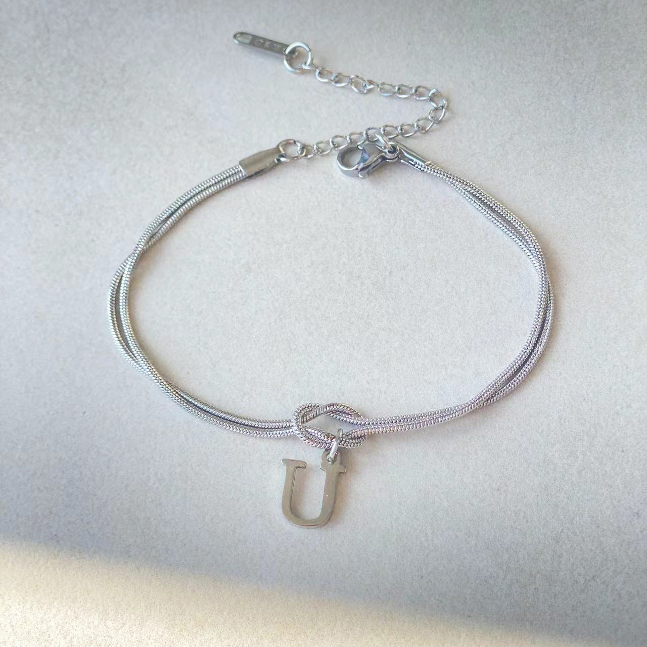 Wonderful A-Z Love Knot Bracelets For Couple