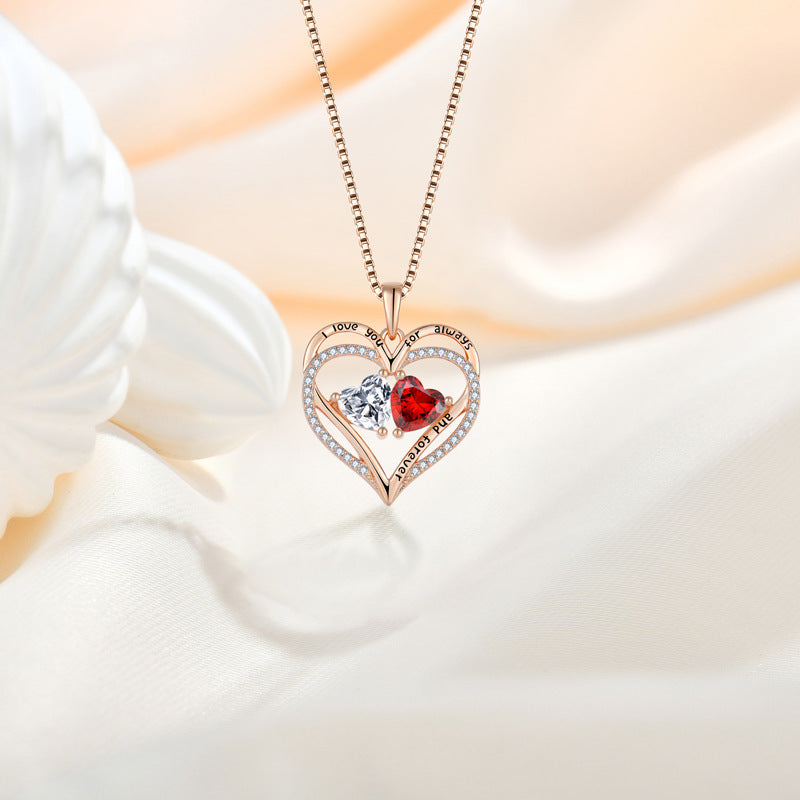 Fantastic Double Love Necklace With Rhinestones 📿