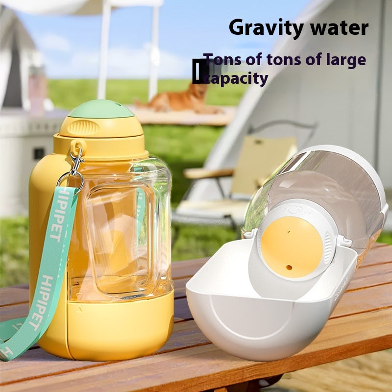 2 In 1 Portable Pets Drinking Pot With Food Integrated Bowl
