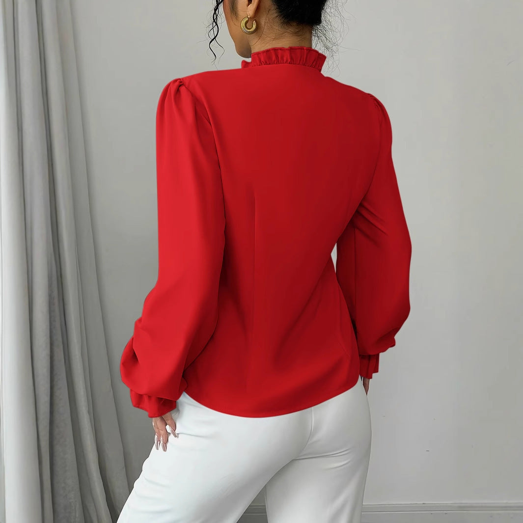 Stunning Elegant French Long Sleeve Blouse