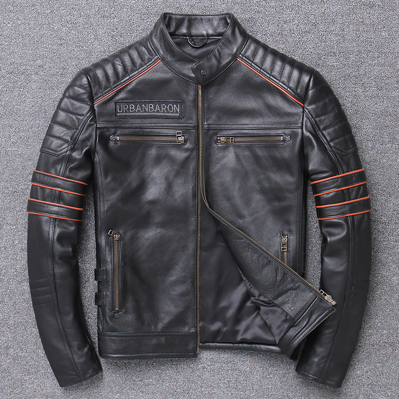 Slim Fit Harley Like Jacket In Genuine Leather For Motorcycle Riding