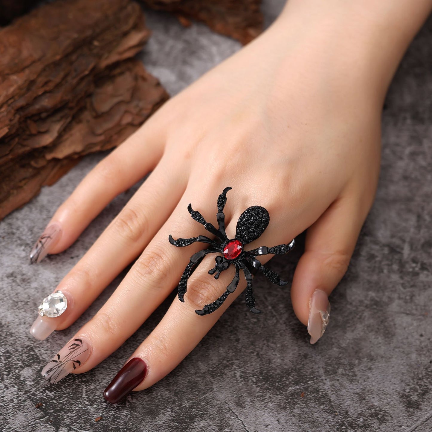 Spider Ring With Rhinestone - A Trust Market