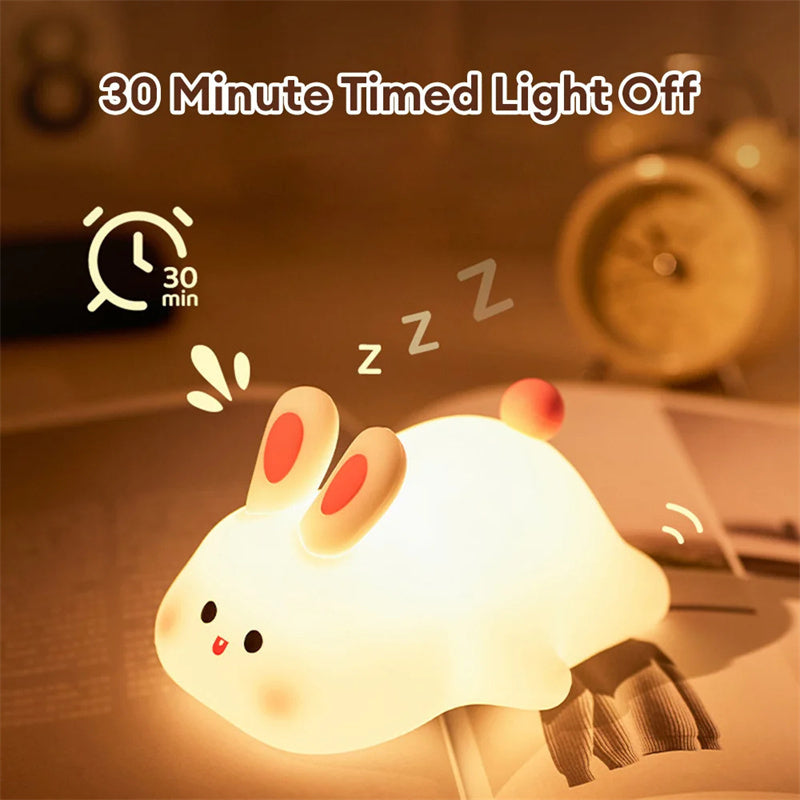 Cute LED Night Light Touch Sensor Rabbit Silicone