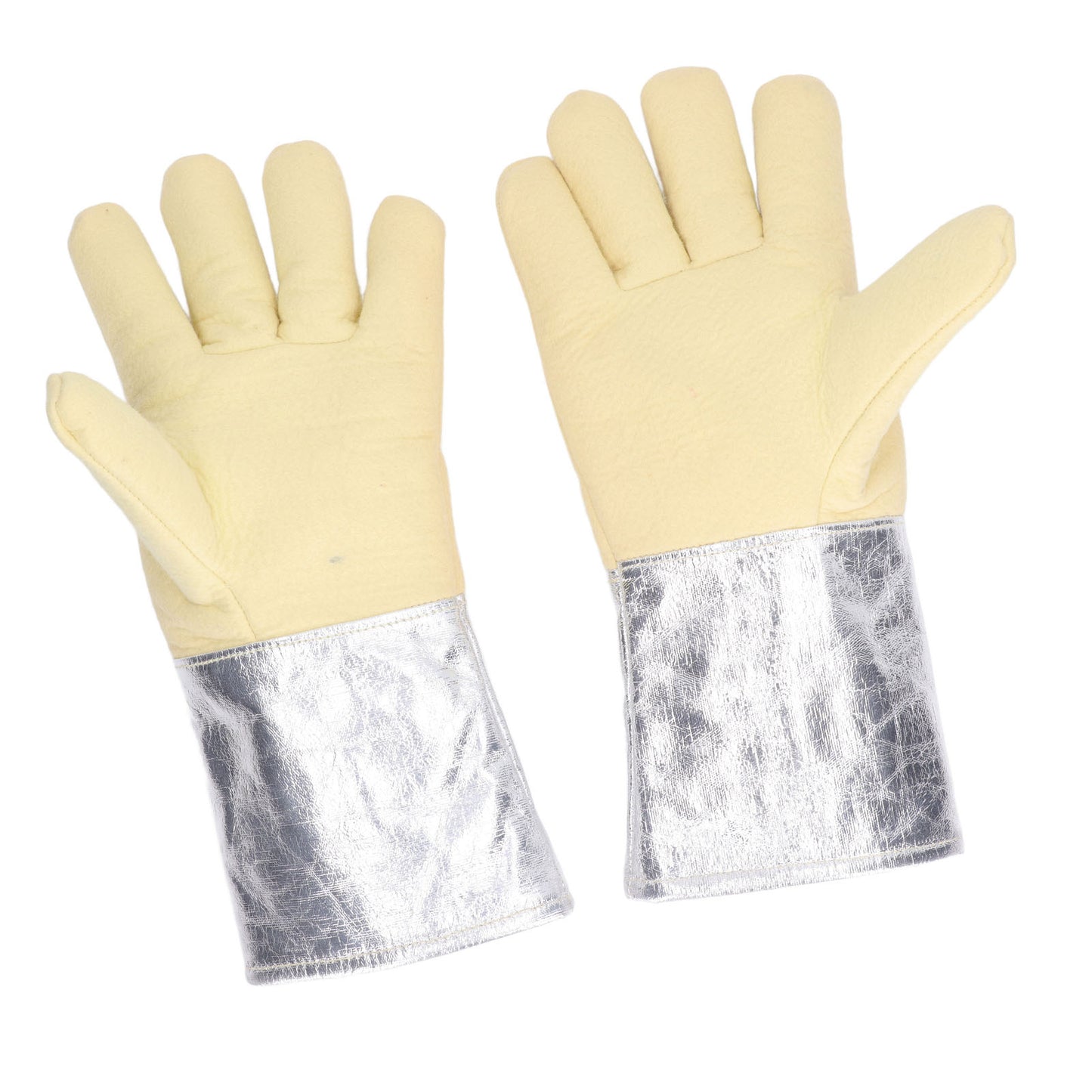 1 Pair Aluminum Foil Gloves High Temp Resistance for Fire Fighting