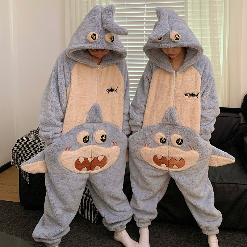 Cute Jumpsuit Homewear Couple One-piece Pajamas