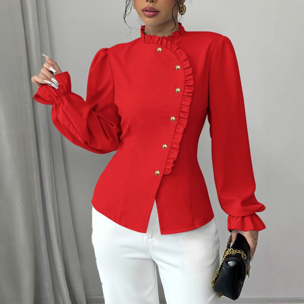 Stunning Elegant French Long Sleeve Blouse