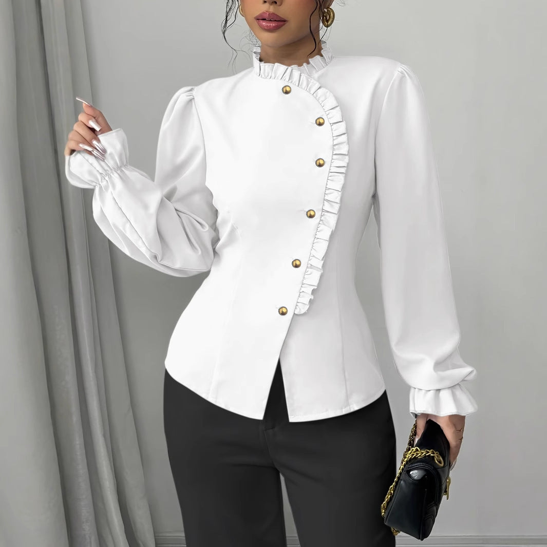 Stunning Elegant French Long Sleeve Blouse