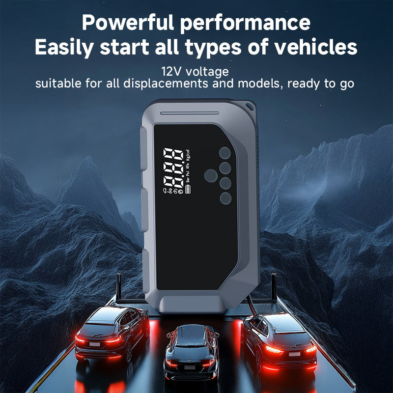 Amazing Car Battery Starter With Air Compressor 150PSI And Digital Screen