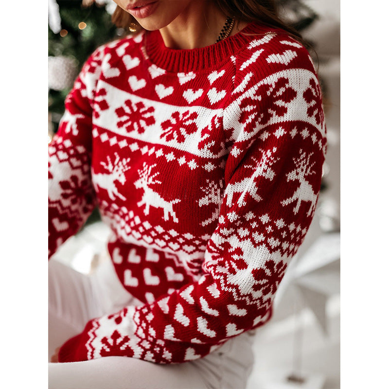 Wonderful Christmas Elk Long Sleeve Knitted Sweater