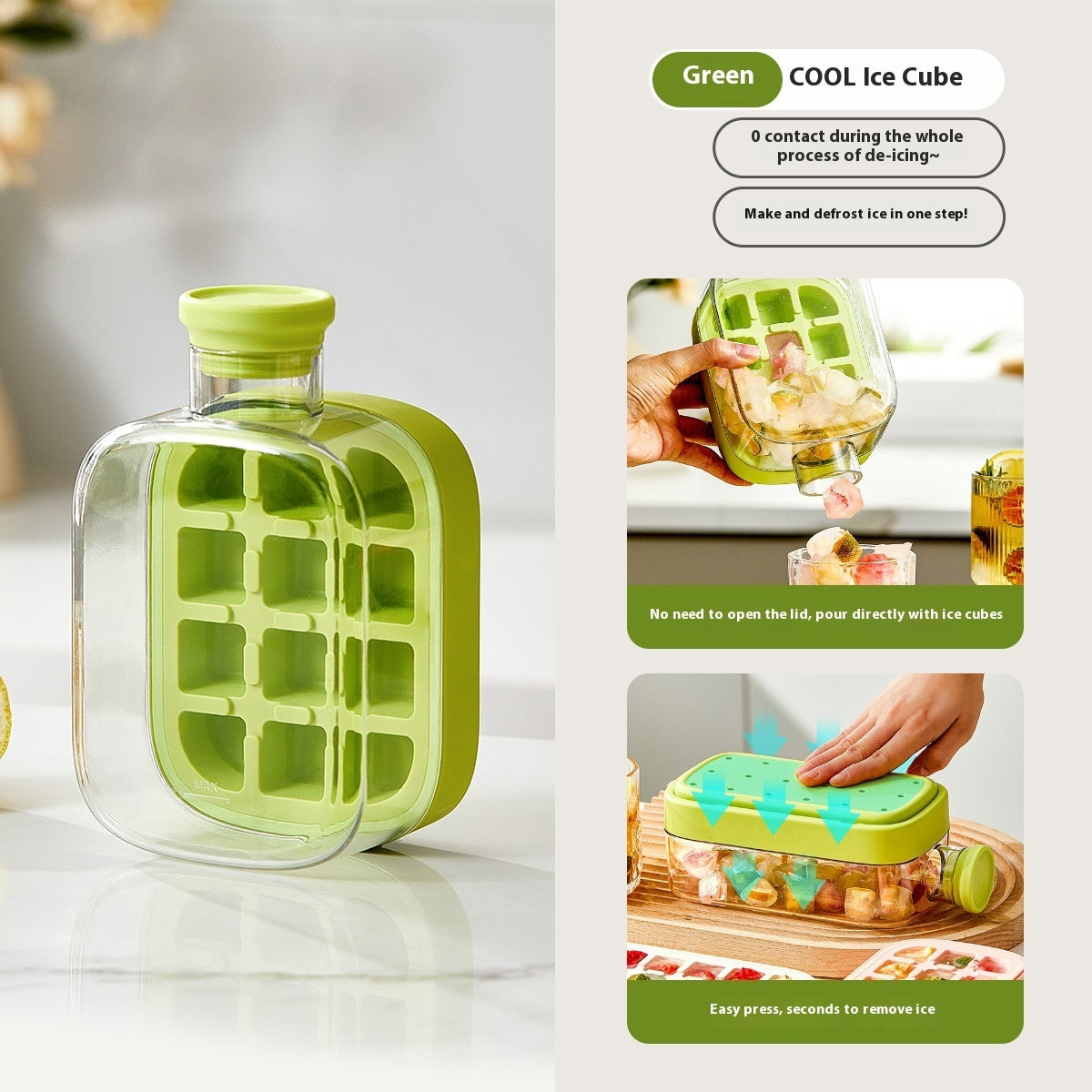 One-Click Molding Cooling Cup. Zero-Contact Design With Straw