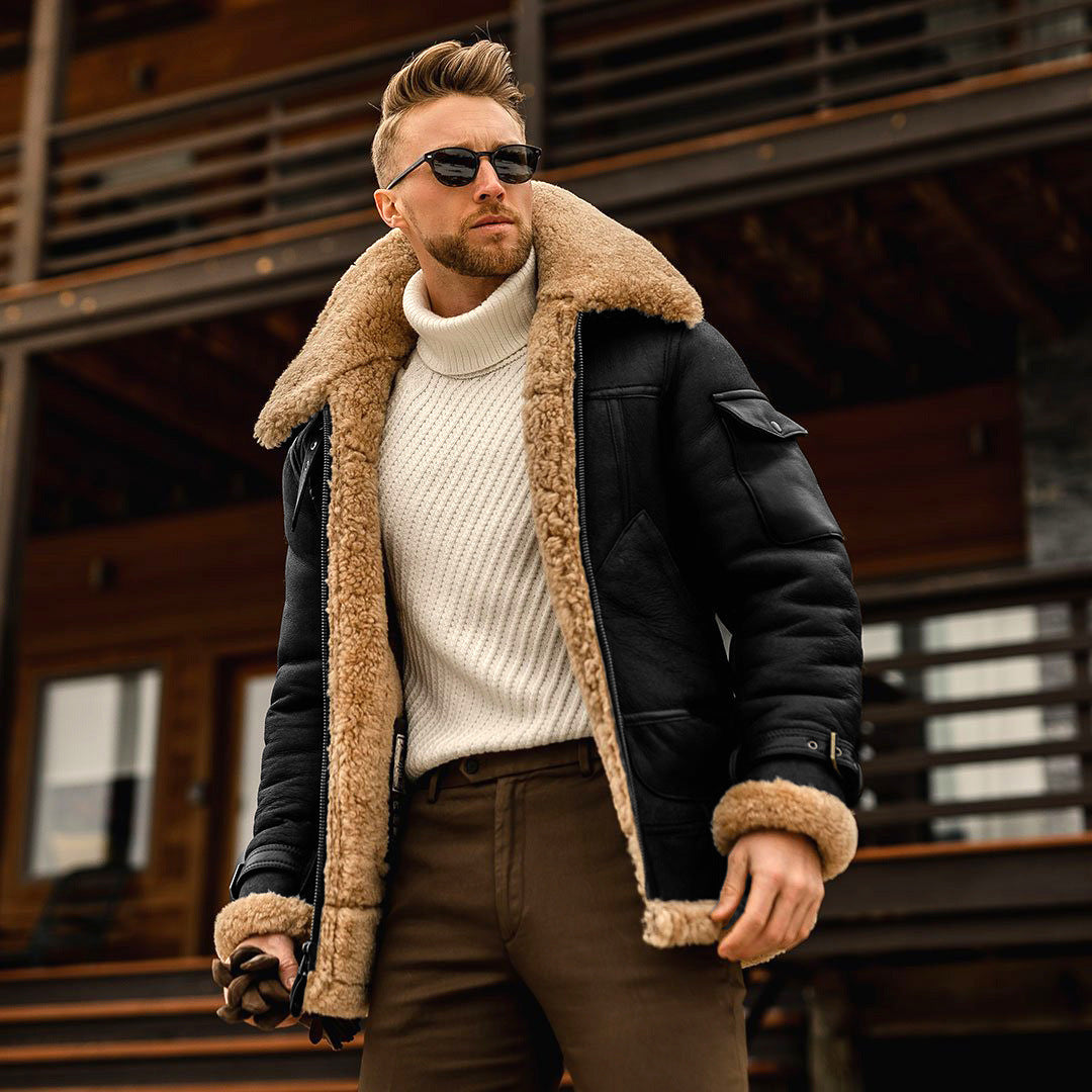 Wonderful Warm Fur Collar Jacket for Mens - A Trust Market