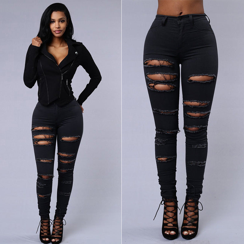 Wonderful High Waist Ripped Jeans