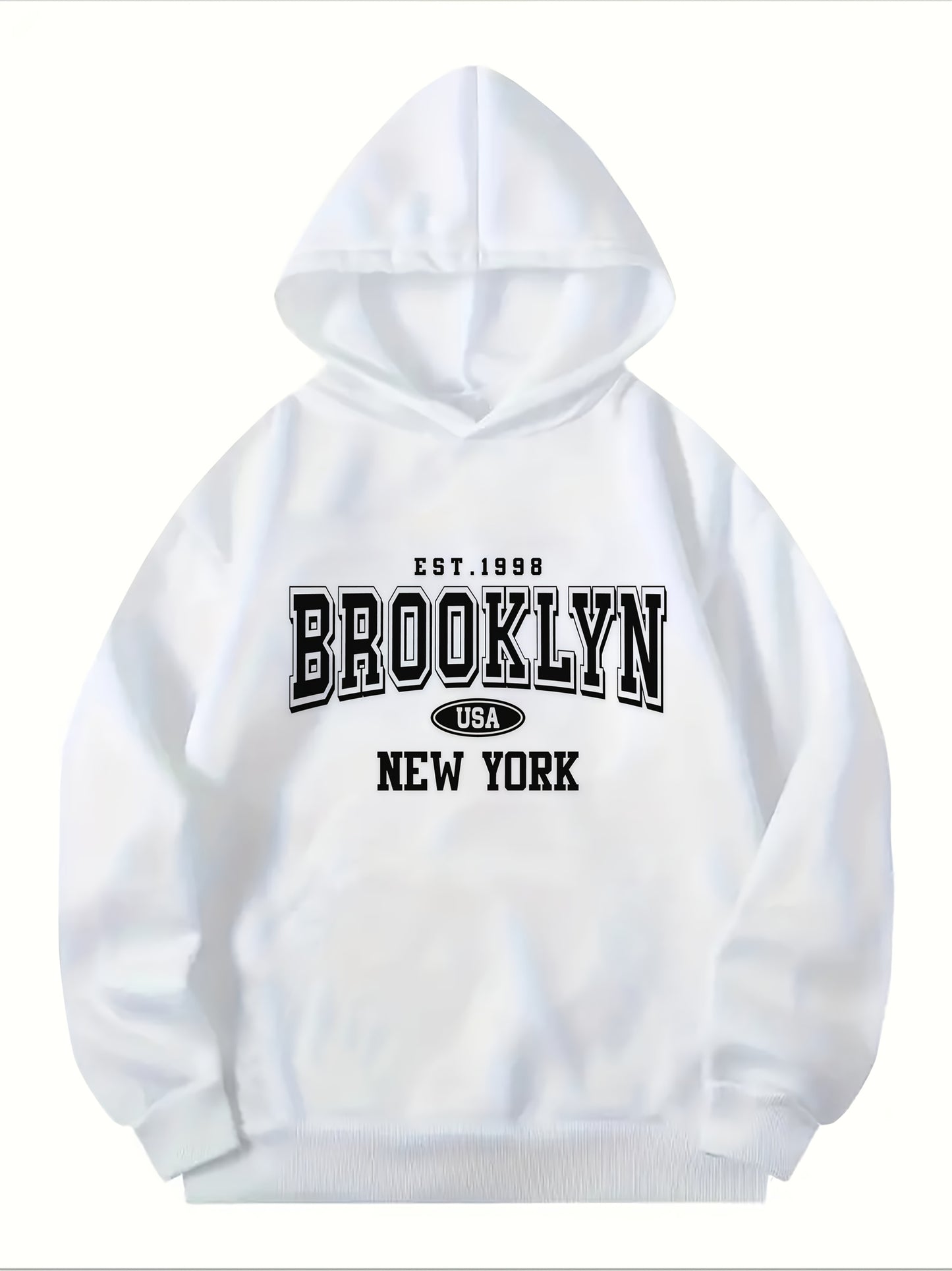 Casual Long Sleeve Hoodie Pullover For Women. Brooklyn USA New York.