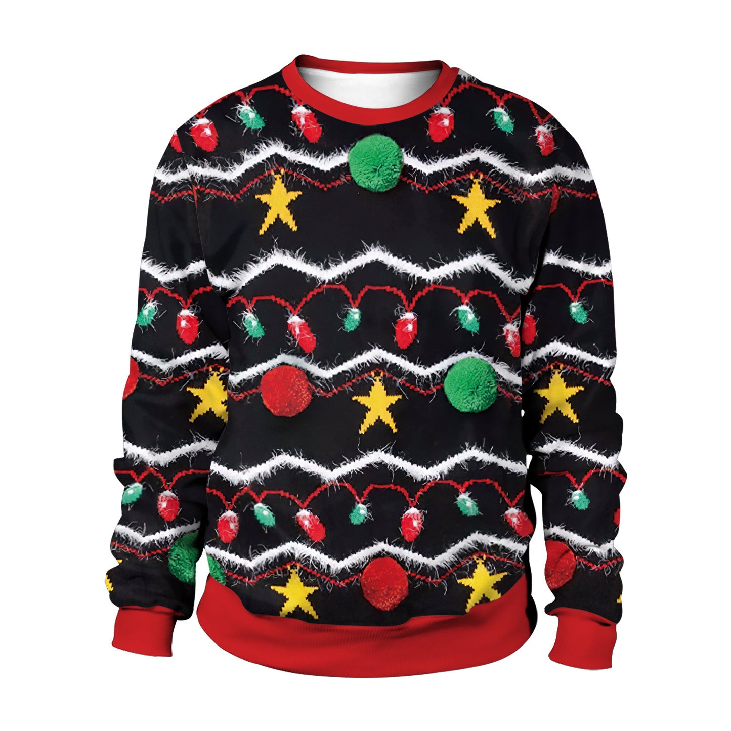 Men And Women Digital Printing Christmas Round Neck Sweater
