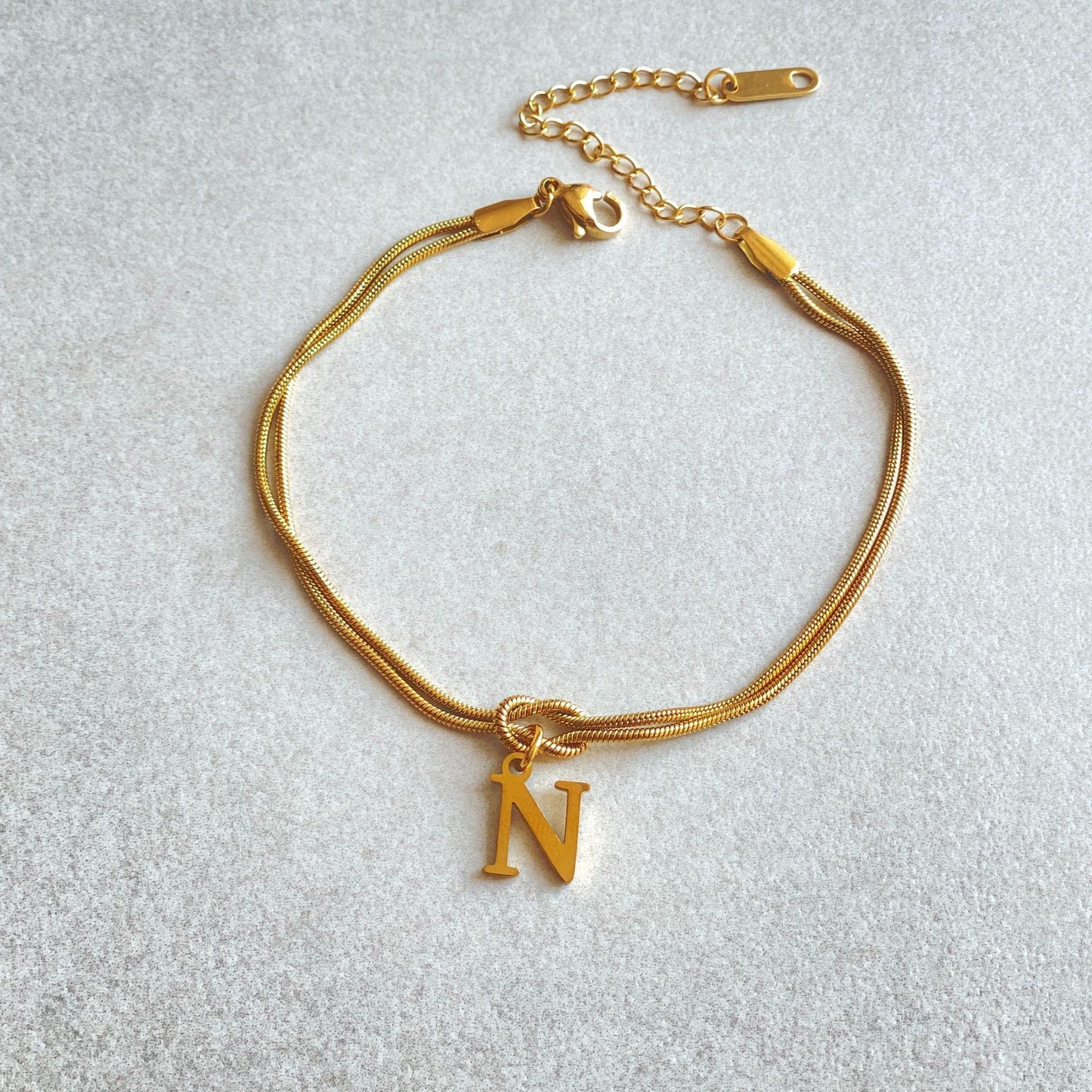 Wonderful A-Z Love Knot Bracelets For Couple